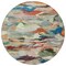 Homeroots 8' Green Teal Blue And Terra Cotta Round Abstract Washable Indoor Outdoor Area Rug 603127 - alternate 7