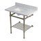 Kingston Brass 36-Inch Carrara Marble Console Sink with Brass Legs and Shelf, 8-Inch, 3-Hole KVPB36MBSQB8 - alternate 1