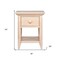 Homeroots 24" Sand Solid Wood Solid and Manufactured Wood One Drawer Nightstand 530252 - alternate 5