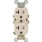 Leviton 20A Light Almond Shallow Commercial Grade 5-20R Duplex Outlet S06-0BR20-0TS - alternate 2
