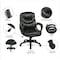 Office Star Managerial Chair Desk Chair, Fixed Arms, 19" to 22" Height, Leather, Black FL660-U6 - alternate 4