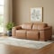 Homeroots 93in Chestnut and Silver Italian Leather Power Reclining Loveseat With Storage 720572 - alternate 9