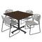 Regency Square Kobe Breakroom Table W/ 4 Zeng Stack Chairs, 48 in W, 48 in L, Neo Walnut TKB4848NW44GY - alternate 1