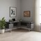 Homeroots 71" Gray and Silver L Shape Computer Desk With Three Drawers 333471 - alternate 4