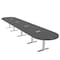 Skutchi Designs 20ft Racetrack Conference Table With Power | Harmony Series | 20 Person Meeting Room Table HAR-RAC-48X240-T-WA7949-ESIL - alternate 1