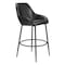 Homeroots Set of Two 30" Black Faux Leather And Steel Bar Height Bar Chairs 555754 - alternate 6