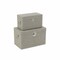 Homeroots Set of Two Beige Solid Wood And Fabric Box With Lid, 2PK 489398 - alternate 5
