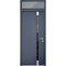 Vdomdoors Steel Door Cynex 6777 Grey Transom Window Stainless Inserts Single Modern Painted-W36xH80+16-Left I CYNEX6777EXD-GRE-W36 x H80+16-Left-hand Inswing - alternate 1