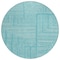 Homeroots 8' Turquoise And Ivory Round Geometric Washable Indoor Outdoor Area Rug 600866 - alternate 4
