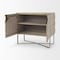 Homeroots 19in Brown and Gold Solid Wood and Metal Accent Cabinet With Two Doors 727713 - alternate 6
