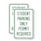 Signmission Student Parking Only Permit Required, 18'' X 24'' 2 Signs, Heavy Gauge Aluminum, 2PK A-1824-2PACK-24715 - alternate 1