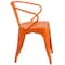 Flash Furniture Orange Metal Indoor-Outdoor Chair with Arms, PK4 4-CH-31270-OR-GG - alternate 8