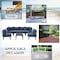 Leisuremod Chelsea 7-Piece Patio Sectional And Coffee Table Set Black Aluminum With Blue Cushions CSTBL-7BU - alternate 10