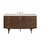 James Martin Vanities Amberly 60" Single Vanity, Mid-Century Walnut, w/ 3 CM Siberian Silestone Top 670-V60S-WLT-3SFR - alternate 1