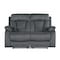 Homeroots 40" Modern Grey Fabric Loveseat 329388 - alternate 1
