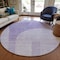 Homeroots 8' Lavender And Purple Round Geometric Washable Indoor Outdoor Area Rug 582724 - alternate 3