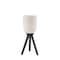 Homeroots 23" Black Solid Wood Tripod Table Lamp With White Ribbed Glass Shade 524622 - alternate 1