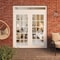 Vdomdoors Front Exterior Prehung Metal-Plastic Double Doors Clear Glass / MANUX 8151 White Silk / Office Comm MANUX8151DEXD-WS-W72xH80+16-RH-I - alternate 3