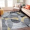 World Rug Gallery Contemporary Distressed Circle Area Rug 5 ft x 7 ft Yellow WR31YELLOW5X7 - alternate 1