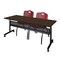 Regency Kobe Flip-Top Privacy Nesting Table W/ 2 M Stack Chairs, 72 in W, 24 in L, Neo Walnut MKFTM7224NW47BY - alternate 1