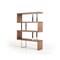 Homeroots 67" Walnut Manufactured Wood Four Tier Zig Zag Bookcase 482697 - alternate 6