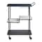 Homeroots 25in Black Steel and Faux Marble Glass Rolling Bar Cart 668797 - alternate 8