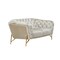 Homeroots 69in Pearl Tufted Velvet And Gold Chesterfield Love Seat 489284 - alternate 1