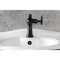 Kingston Brass One-Handle Single-Hole Bathroom Faucet with Push Pop-Up Drain, Matte Black KS3540RNK - alternate 5