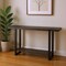 Homeroots 47" Black Wood and Metal Distressed Sled Console Table With Shelf 489742 - alternate 6