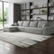 Homeroots 135" Gray Corduroy Modular Compression Foam Sofa With Toss Pillows 712969 - alternate 3