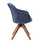 Homeroots 23" Blue Fabric And Natural Swivel Accent Arm Chair 524854 - alternate 7