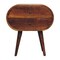 Homeroots 24" Chestnut Solid Wood Oval Two Drawer Nightstand 651552 - alternate 1