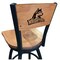 Holland Bar Stool Co 30" Blk Wrinkle Wright State Swivel Bar Stool, Laser Engraved Back L03830BWMedMplAWrtStUMedMpl - alternate 1
