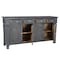 Homeroots 72in Dark Gray Solid Wood Four Drawer Sideboard with Four Doors 488489 - alternate 5