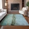 Homeroots 8' X 10' Blue And Gold Abstract Washable Indoor Outdoor Area Rug 578013 - alternate 6