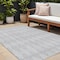 Homeroots 8' X 10' Pewter And Silver Geometric Washable Indoor Outdoor Area Rug 577088 - alternate 1