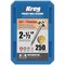 Kreg No, 8 x 2-1/2'' Square Coarse Thread Maxi-Loc Washer Zinc Pocket-Hole Screw, 250 Ct. SML-C250 - 250 - alternate 3