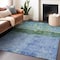 Homeroots 10' X 14' Blue And Lime Green Abstract Washable Indoor Outdoor Area Rug 618606 - alternate 5