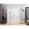 Sartodoors Sliding Double Pocket Doors 64x96 inches White Solid Core Modern Interior QUADRO4088DP-GLOS-6496 - alternate 1