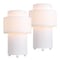 Jonathan Y Franklin 17.5 in. Modern Minimalist Fabric Stacked Cylinder LED Table Lamp, White, 2PK JYL5609A-SET2 - alternate 1