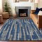 Homeroots 8' X 10' Navy Blue And Denim Blue Striped Washable Indoor Outdoor Area Rug 608955 - alternate 6