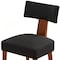 Homeroots Set of Two Black and Brown Linen and Solid Wood Dining Side Chairs, 2PK 719666 - alternate 4