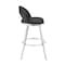 Armen Living Charlotte 26in Swivel Counter Stool in Brushed Stainless Steel and Black Faux Leather LCCHBABSBLK26 - alternate 8