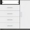 Homeroots 36" White and Gray Four Drawer Combo Dresser 534944 - alternate 8