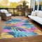 Homeroots 8' X 10' Sky Blue And Pink Floral Washable Indoor Outdoor Area Rug 611129 - alternate 5