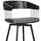 Homeroots 27" Gray and Black Faux Leather with Metal Swivel Counter Height Bar Chair 534452 - alternate 7