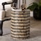 Bali & Pari Paulo End Table with Bamboo Diamond Pattern, Round 266-14594-ZORO - alternate 3