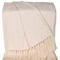 Homeroots 50" X 60" Cream Woven Cotton Herringbone Throw Blanket with Fringe 548945 - alternate 5