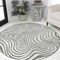 Jonathan Y Maribo High-Low Abstract Groovy Striped Gray/Ivory 6 ft Round Indoor/Outdoor Area Rug SCN103B-6R - alternate 4