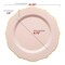 Smarty Had A Party 10.25" Pink with Gold Rim Round Blossom Disposable Plastic Dinner Plates (120 Plates), 120PK 4840PG-CASE - alternate 6